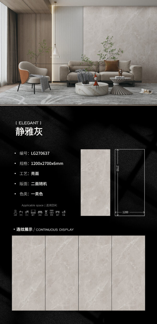 Glossy-1200X2700X6MM-LG270637静雅灰