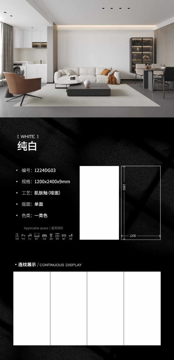 Matt-1200X2400X9MM-DG03纯白