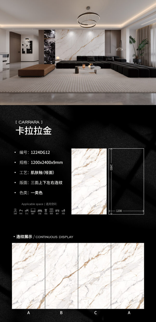 Matt-1200X2400X9MM-DG12卡拉拉金