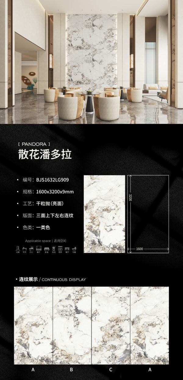 Signature Mansion Customization Pandora Slab 1600*3200*9mm Iridescent & Artistic Dialogue