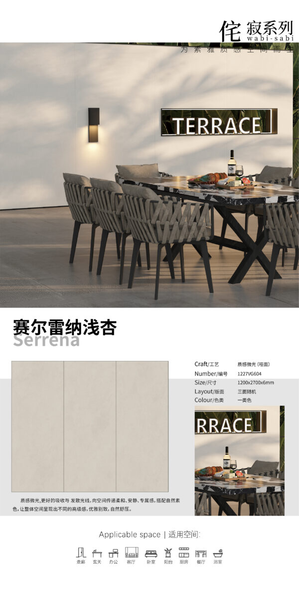 Matt-1200X2700X6MM-VG604赛尔雷纳浅杏