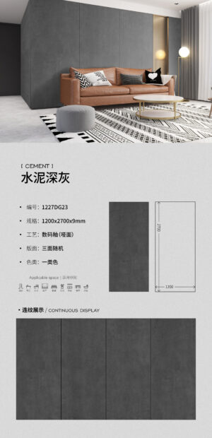 Matt-1200X2700X9MM-DG23水泥深灰 Matt-1200X2700X9MM-DG23水泥深灰