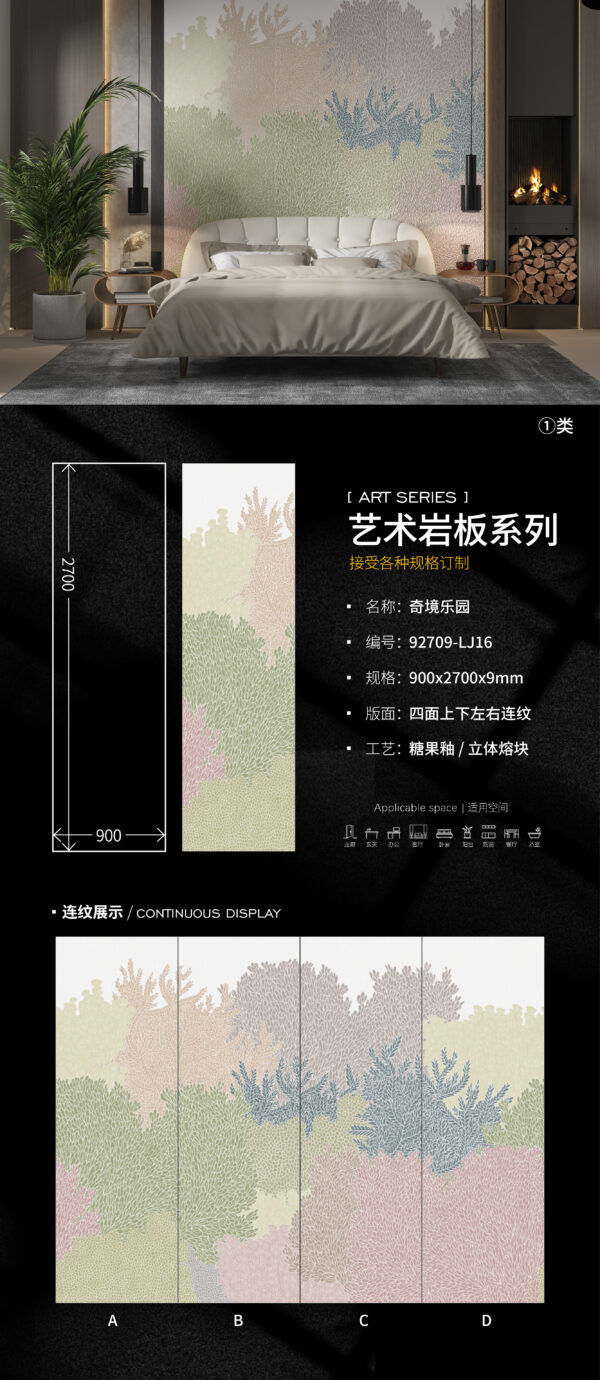 Enchanted Garden" Creative Home Wall 900x2700x9mm Inspires Imagination, Easy-Clean